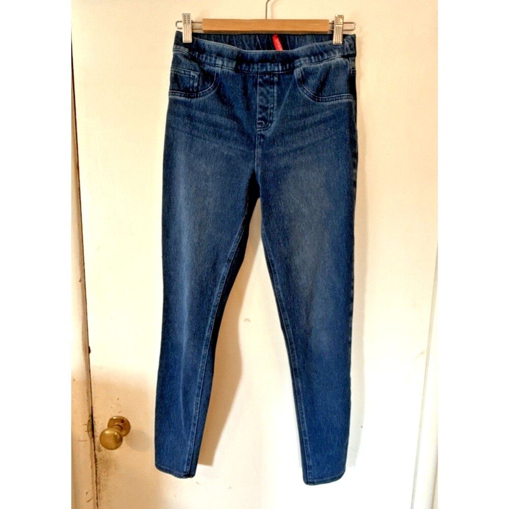 Spanx Pull On Skinny Jegging Blue Jeans Medium Wash Stretch | Women's Medium
